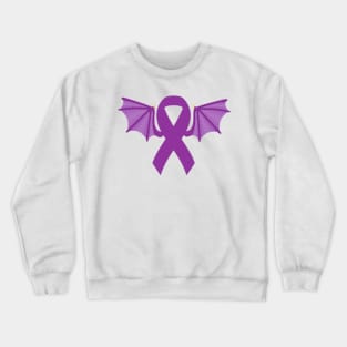 Purple bat Awareness Ribbon Crewneck Sweatshirt